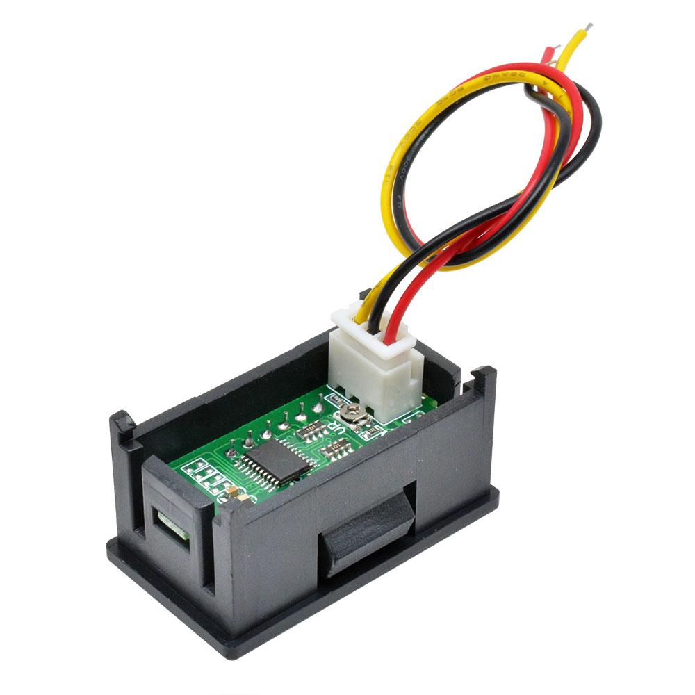 0.36 Inch LCD Digital Voltmeter 0-100V Voltage Meter Auto Car Mobile Power Voltage Tester Detector 3-Wire 4-Digit Red Green Blue