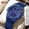OFNS New 1202 Fashion Student Quartz Watch Three Eye Six Needle Chronograph Waterproof Luminous Student Quartz Watch
