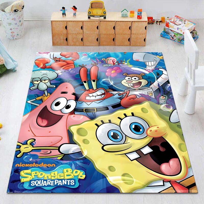 Multiple Styles Cartoon SpongeBob Print Carpet for Living Room Children's Bedroom Sofa Doormat Floor Non-slip Mat Luxury Gift