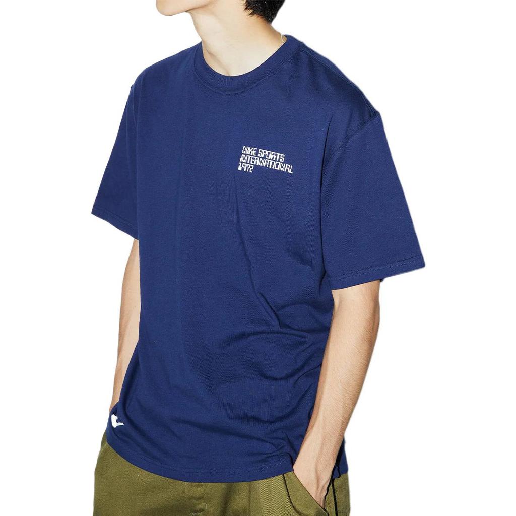 Nike T Shirts Men's Blue Crew Neck Moderate Straight Fit DR7802-410