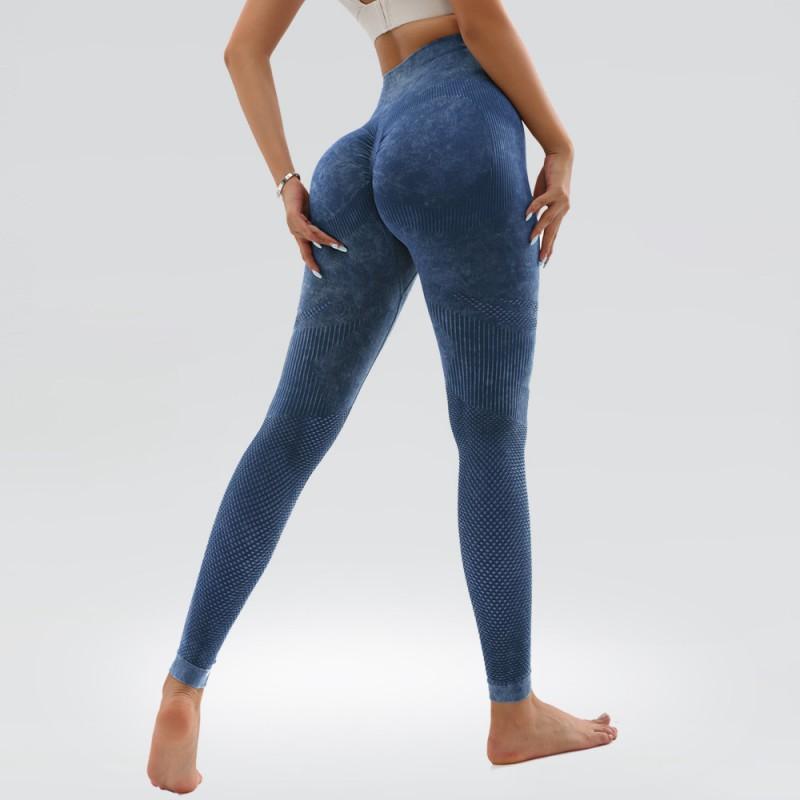 Womens High Waist Seamless Yoga Pants Sand Washed Tight Workout Leggings Running Fitness
