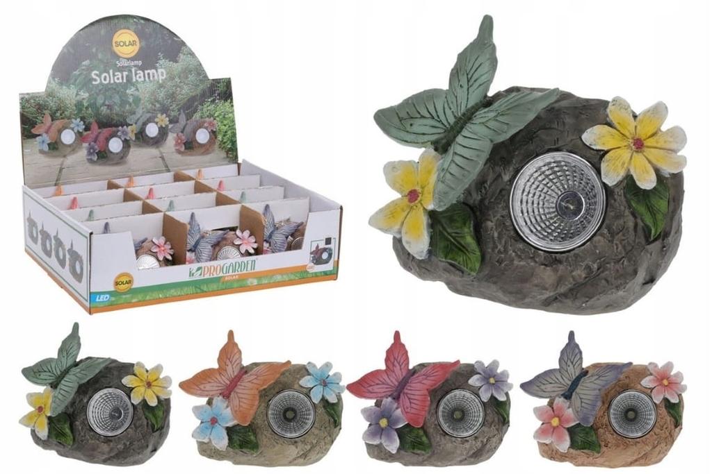 Solar garden lamp butterfly on a stone 10 cm
