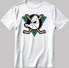 T-Shirt Bianca Nera Squadra Mighty Ducks Uomo / Donna K793