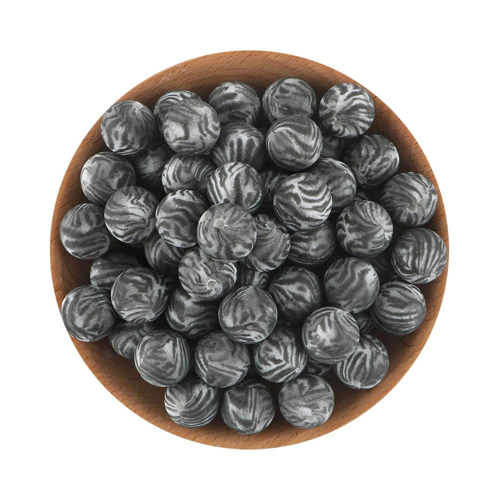 15MM Leopard Silicone Printed Beads 20pcs For Making DIY Jewelry Accessories Bracelet Necklace Making
