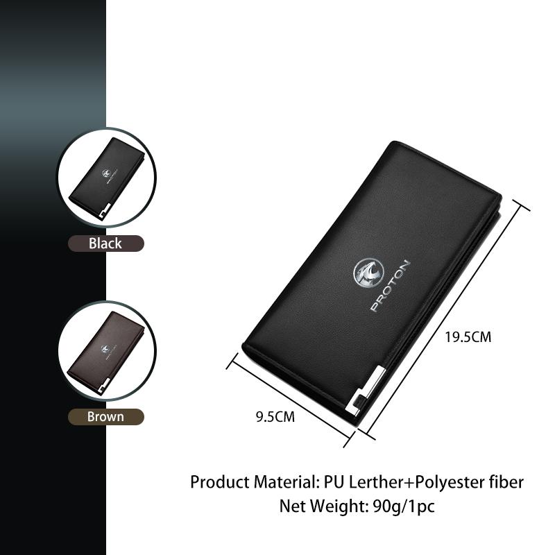 Mens Wallet Long Purse Leather Clutch Large Business Handbag Multi Functional Coin Purse For Proton Exora Iriz R3 Wira Saga Satr
