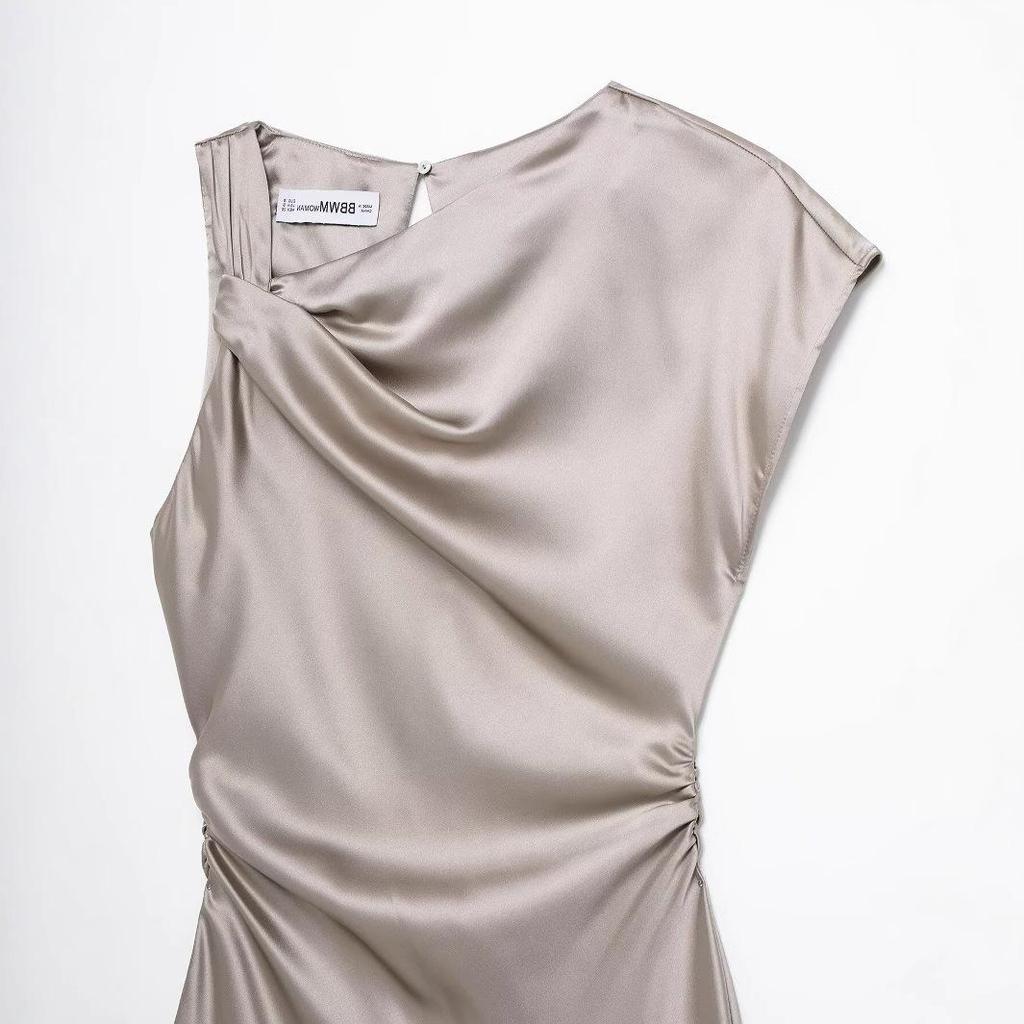 TAOP&ZA Spring/Summer Women's Pleated Asymmetrical Dress 2248748
