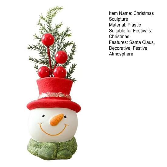 Decorative Christmas Character Sculpture Santa Claus Gnome Bear Design Tabletop Sculpture Christmas Party Decor
