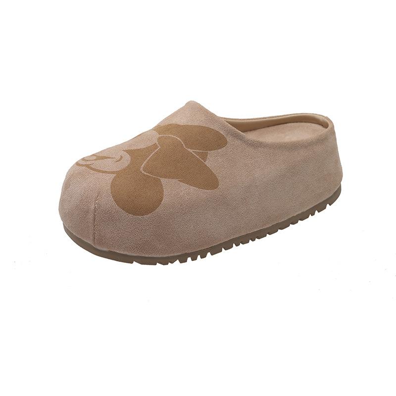 

Yunfu супер мягкие бархатные теплые тапочки-полупакет женские 2025 весна новые домашние комнатные тапочки для деревянного пола бесшумные тапочки 40 хаки