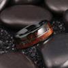 Fashion 8mm Men's Black Stainless Steel Ring Inlay Abalone Shell And Koa Wood Arrow Rings For Men Wedding Band Jewelry Drop Ship