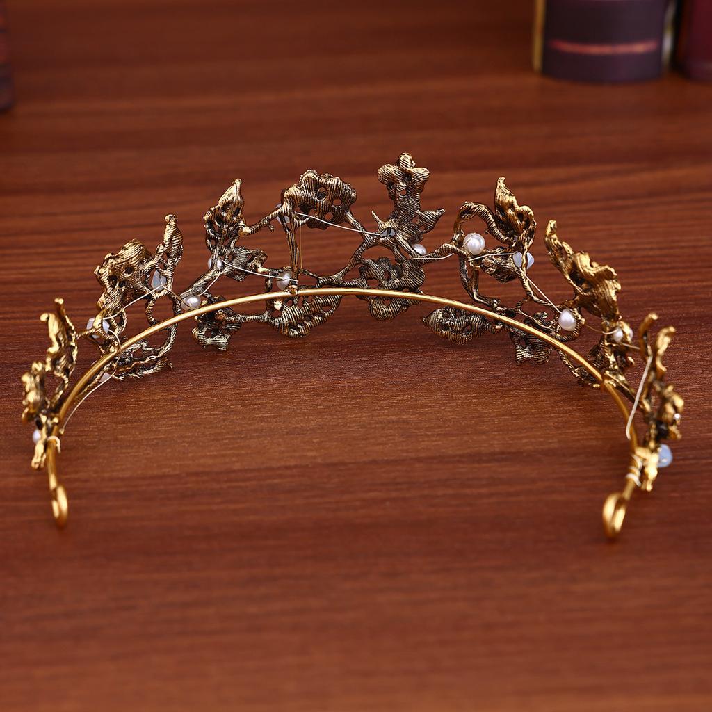 European Retro Crown Hair Accessories Alloy Diamond Bridal Crown Tiara Wedding Hair and Makeup Headband Accessories