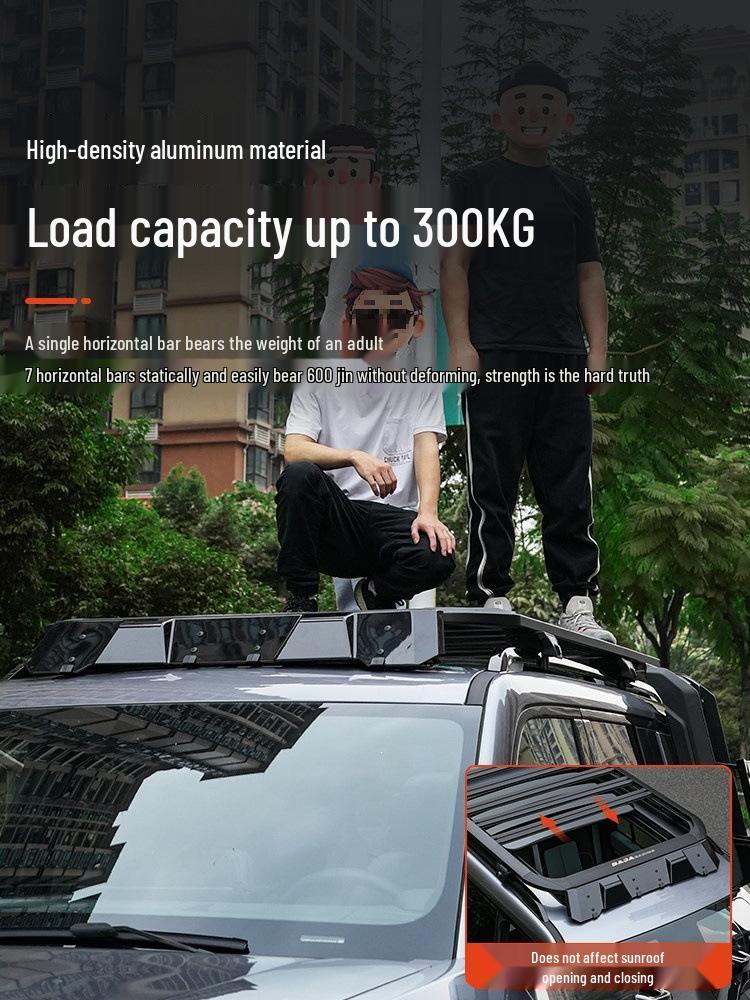 Touareg-Compatible Fangcheng Bao 5 Roof Rack: Expandable Folding Ladder & Small Backpack Platform