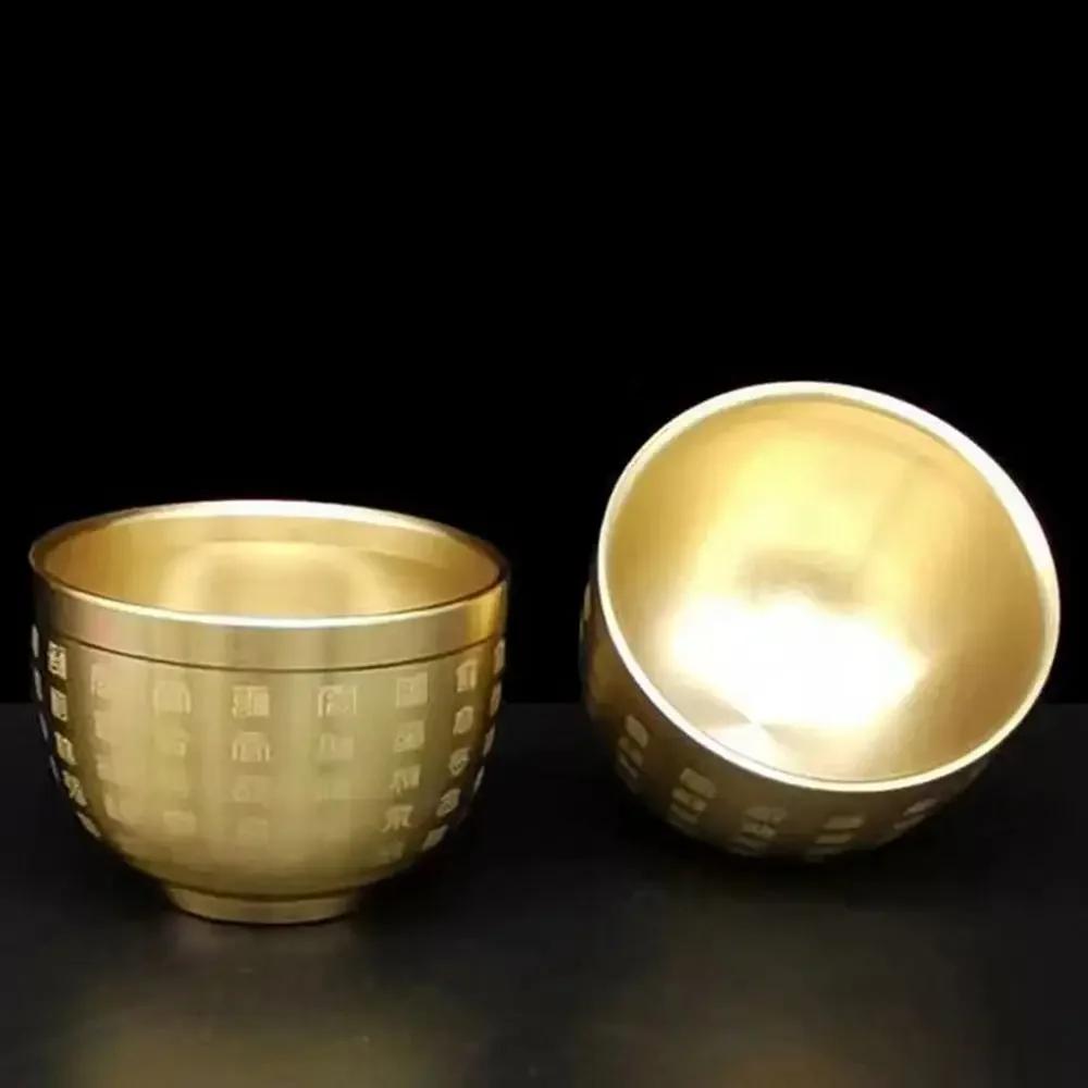 1Pcs Wealth Attracting Pure Brass Cornucopia Small Mini 4.5-7cm Baifu Rice Cylinder Auspicious Surface Polished Baifu Jar Cup