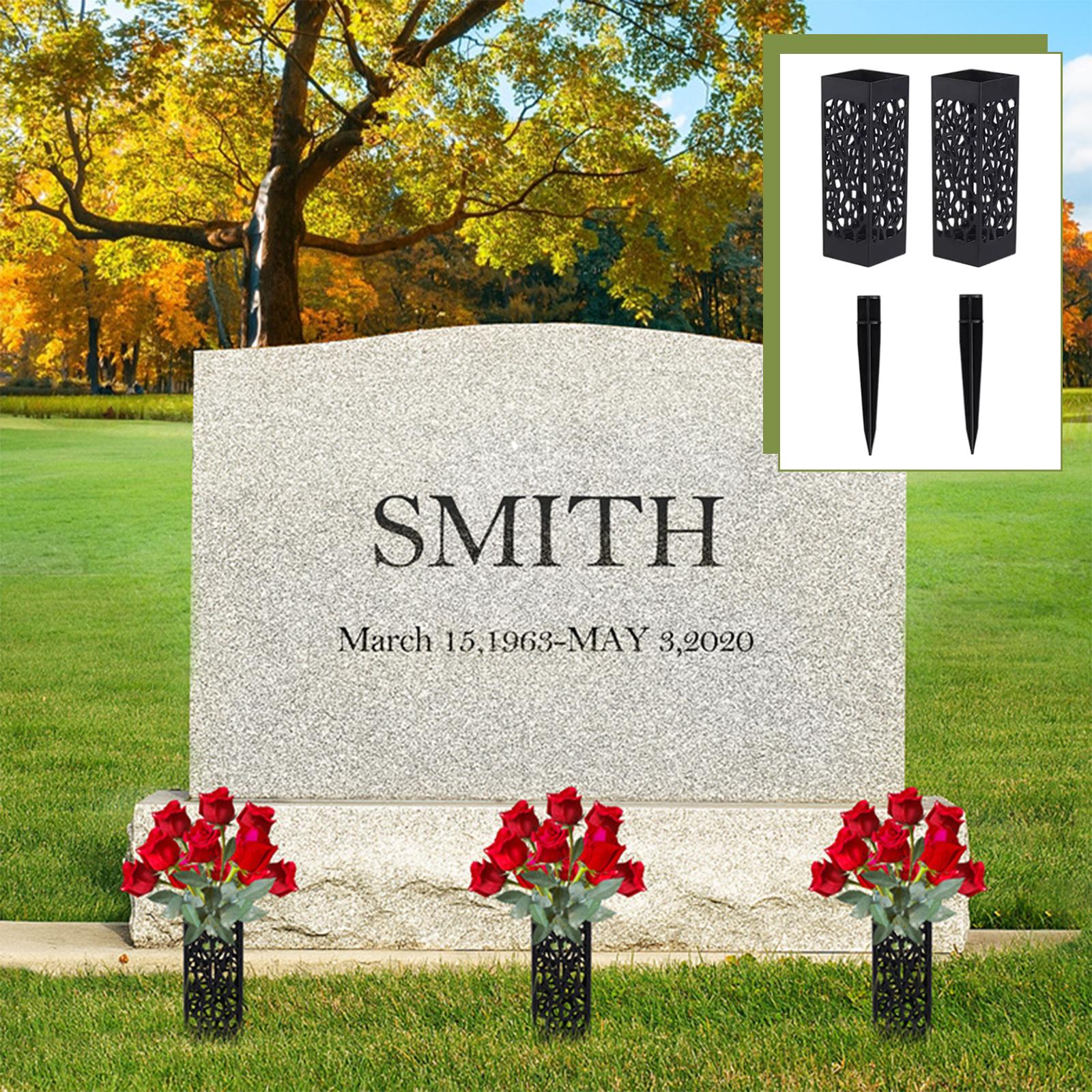 Grave Marker Flower Rack Spike Detachable Spike Black for Grave Decorations