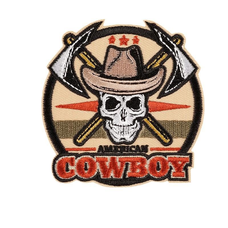 Výšivka s logem, odznak, kulatý, personalizovaná nášivka, nálepka, western denim, výšivka, nálepka, nášivka, doplňky, látková nálepka