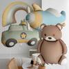 Frosted Matte Car Plane Bear Floating Aluminum Film Cartoon Children Cute Birthday Arrangement Balloon