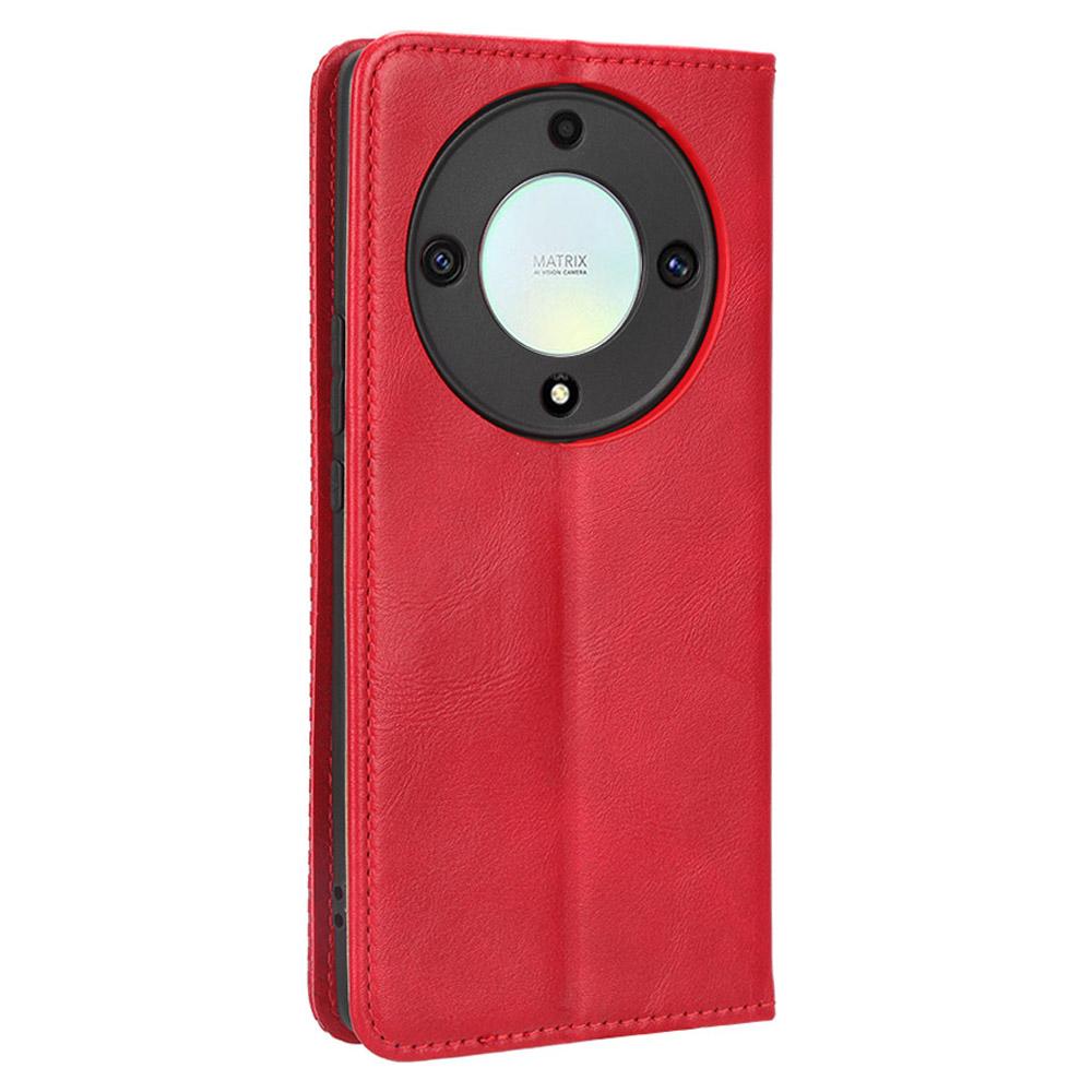 For Honor X9a 5G/X40 5G/Magic5 Lite 5G Vintage PU Leather Wallet Stand Phone Case Magnetic Clasp Cover