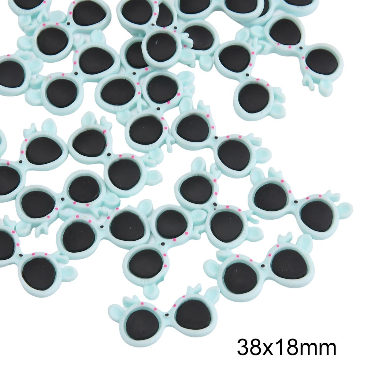 

Акриловые мультяшные очки для DIY аксессуаров 38x18mm 5pcs синий