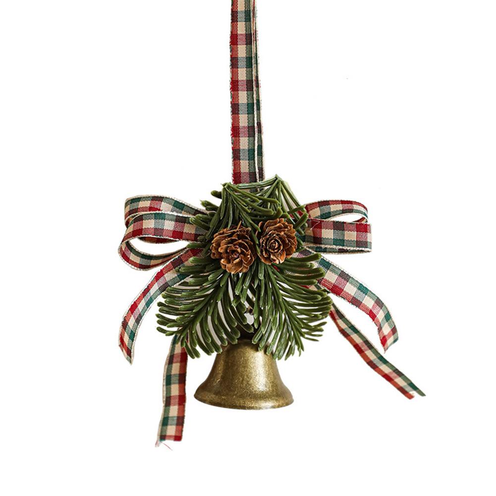 Stylish Christmas Bell Pendant with Realistic Pine Cone Details Perfect Addition to Your Holiday Decorating Scheme