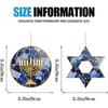2Pack Hanukkah Ornaments, Star of David and Menorah Acrylic Hanging Ornament for Hanukkah Tree Decoration Rosh Hashanah Shana Tova Party Decor,Dk.