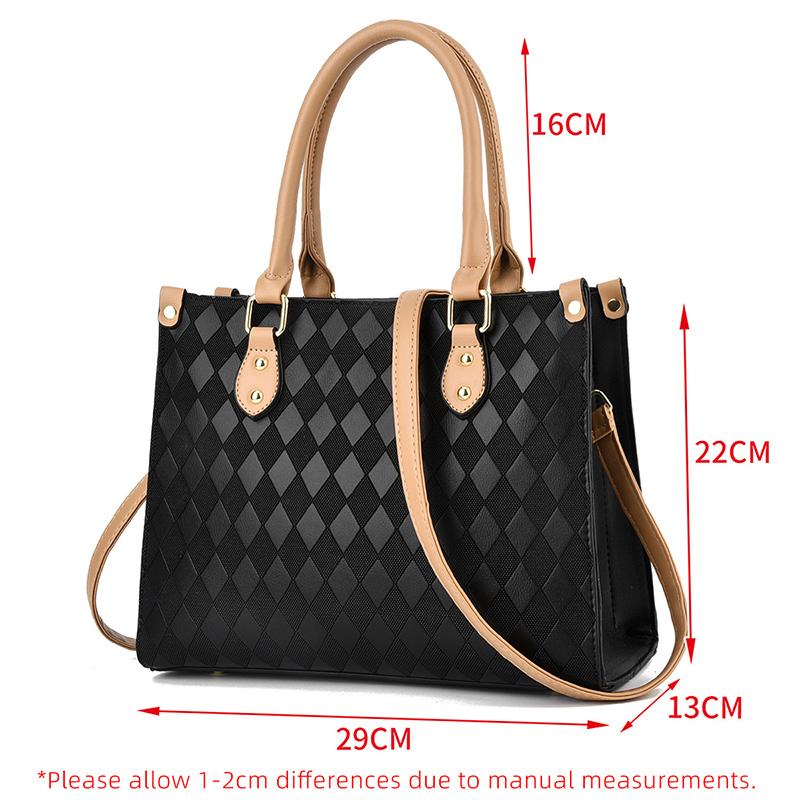 2025 New Fashion Commuter Rhombic Handbag Leisure Solid Color Large-capacity Versatile Ladies Shoulder Bag Crossbody Bag