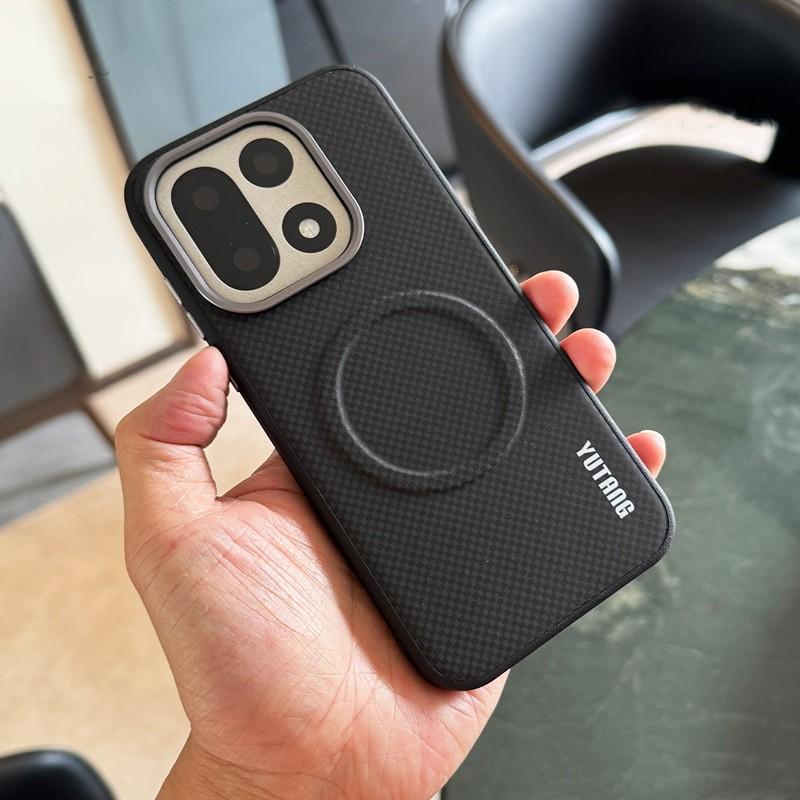 Business Magnetic Charging For Magsafe Case For OnePlus 15 15T 15R 13 ACE 5 ACE 6T Turbo6V Texture Leather Metal Buttons Cover