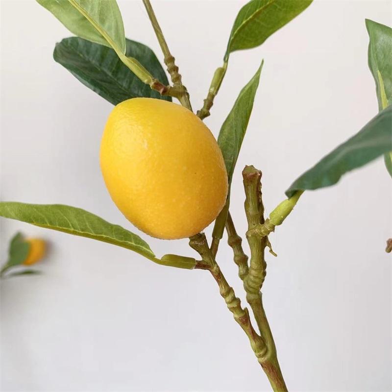 Artificial Lemon Branch Decorations High Simulation Vivid Lemon Farmhouse Style Home Decor for Living Room