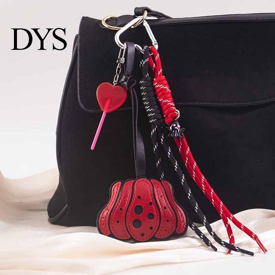 Halloween Pumpkin Bag Charm Faux Leather Keychain Pendant, with Holiday Theme Braided Rope, Decorative Accessory for Backpacks Handbags Purse