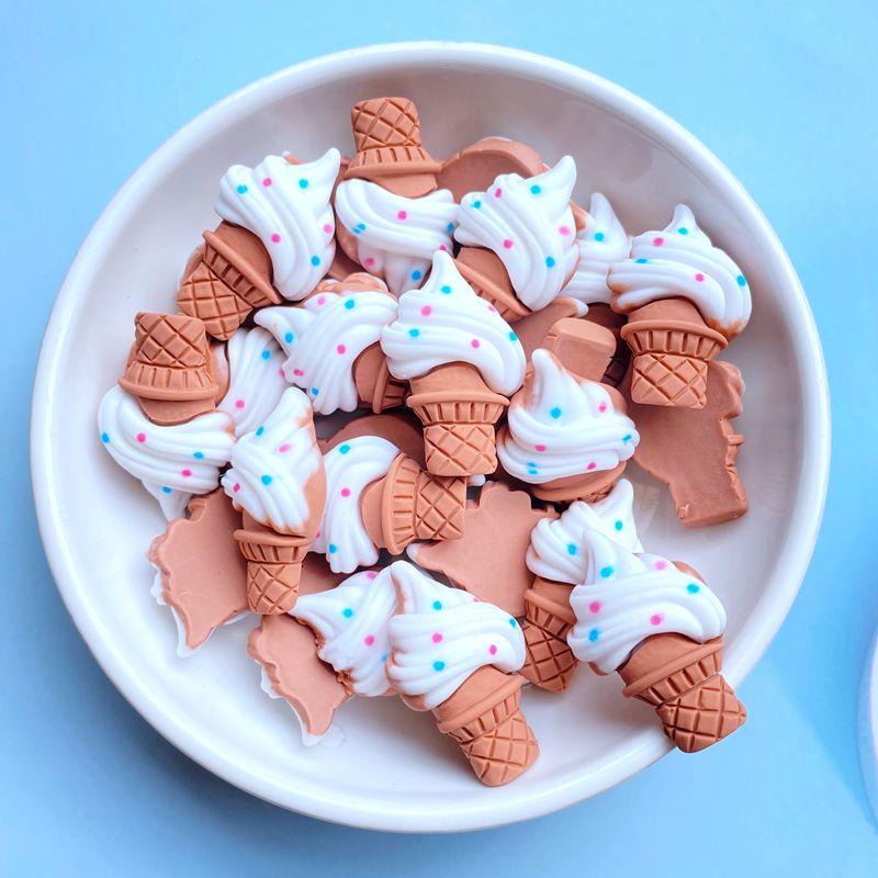 20Pcs New Cute Resin Mini Cartoon Ice Cream Series Flat Back Scrapbooking DIY Jewelry Craft Decoration Accessories