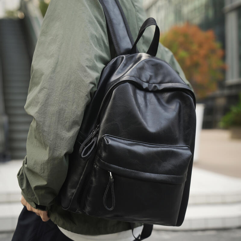 Vintage Soft Leather Schoolbag Women's Commuter Travel Backpack