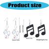 Black Acrylic Pendant Earrings Colorful Musical Notes Studs Earrings Fashionable Statement Jewelry for Women Girls