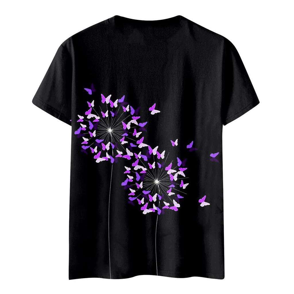 Women's Round-Neck Tops Short Sleeves T-shirt Printed T-shirt Tunic Shirts Vintage Tops