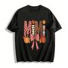 Erntedank MIMI Aufdruck Schleife Kürbis Lässiges Oberteil Reines Baumwoll-T-Shirt