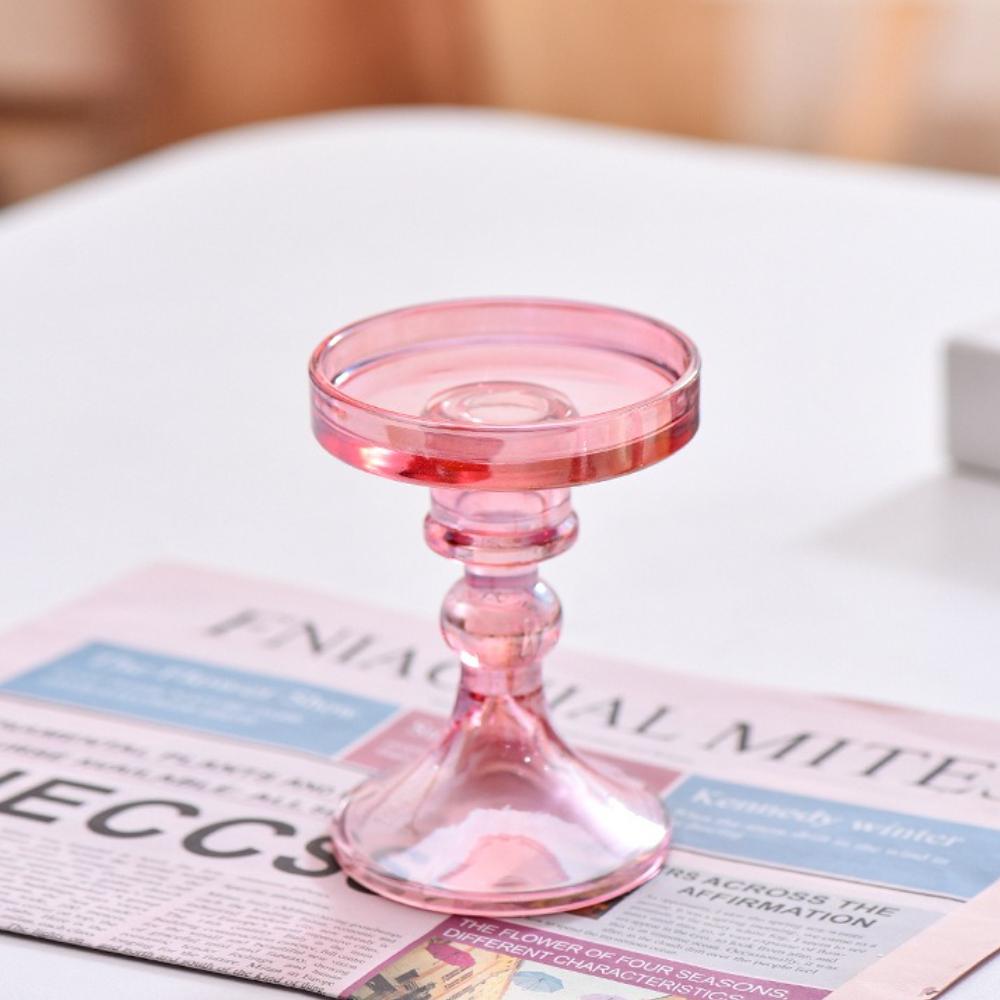 Creative Christmas Light Luxury High Footed Glass Candleholder Home Candleholder Base Romantic Wedding Table Creative Home Decor