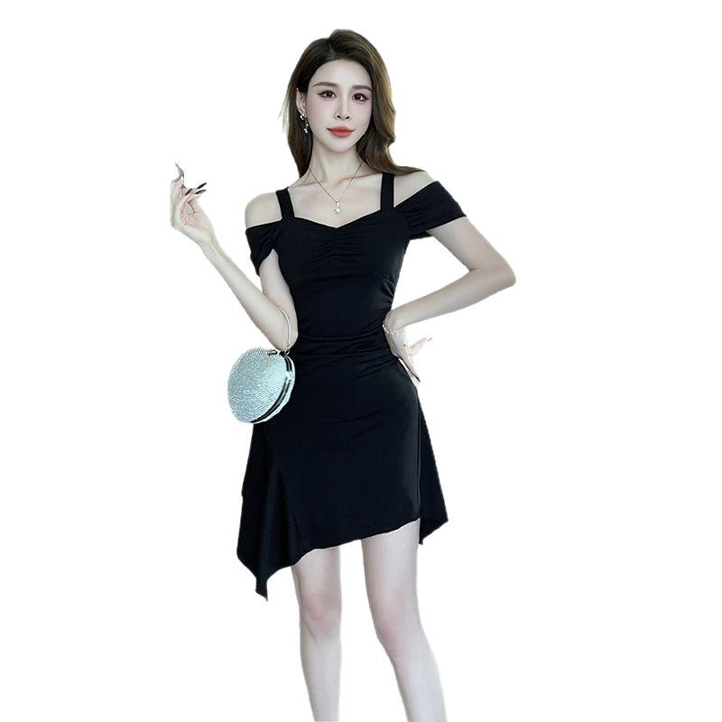 Satin Polyester Bodycon Dress With Vneck And High Waist For Office Wear