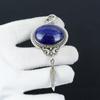 Colgante de Lapislázuli Hecho a Mano con Charm de Pluma en Plata de Ley 925 – Regalo Perfecto de Navidad, Año Nuevo o Festivo para Ella