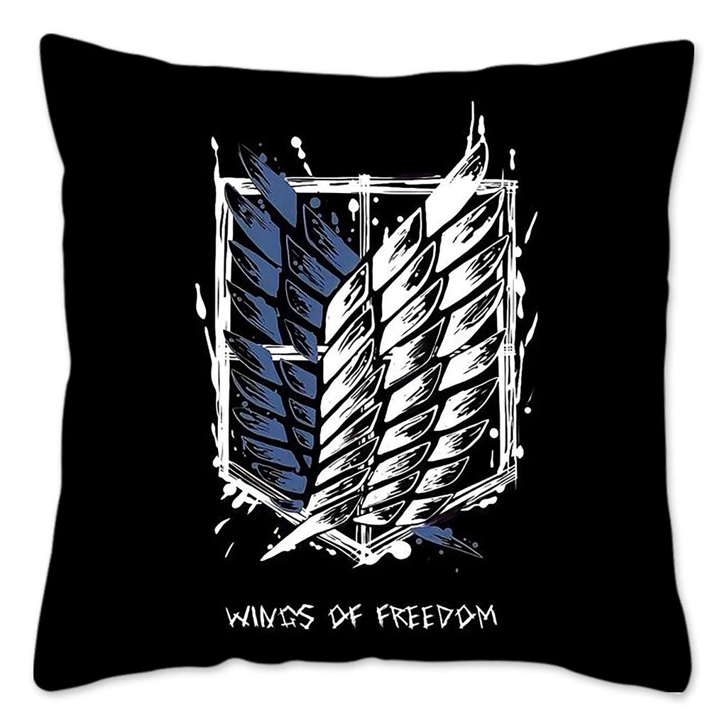 Attack On Titan Pillow Case Home Decoration Polyester Cushion Cover for Sofa Bedroom Throw Pillow Cover Housse De Coussin