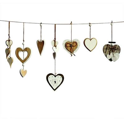 European Wooden Heart Ornaments - Handmade Wedding Pendants & Home Accessories