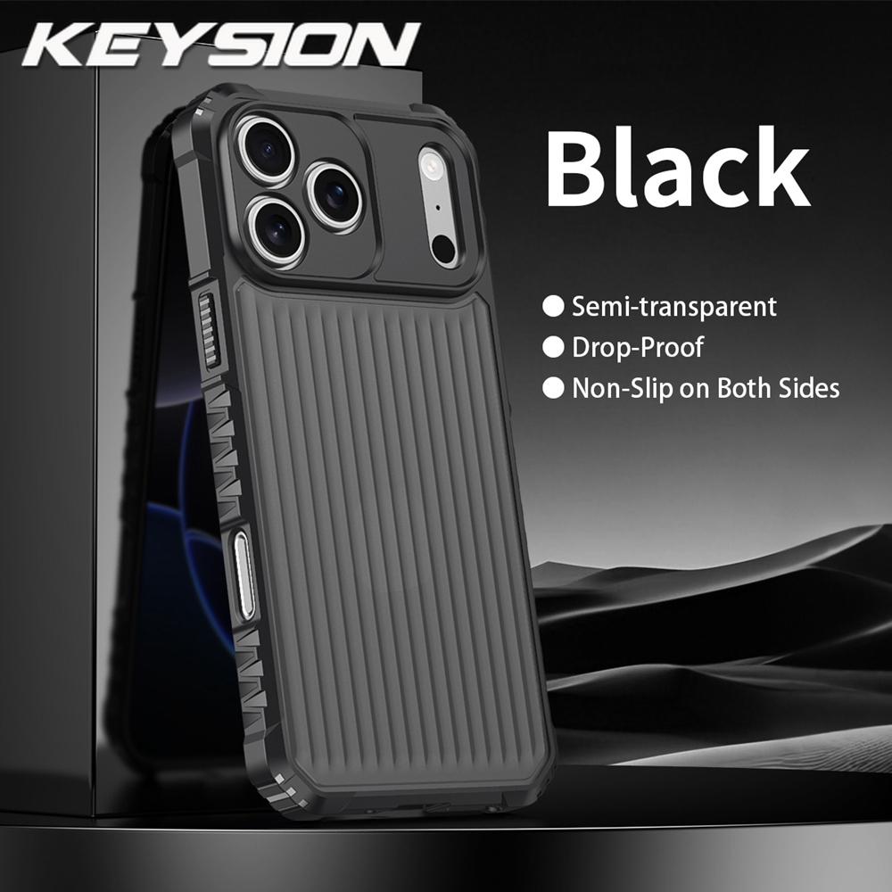 KEYSION Heavy Duty Shockproof Phone Case for iPhone 17 Pro Max 17 Air Translucent Matte Back Cover for iPhone 14 15 16 Pro Max