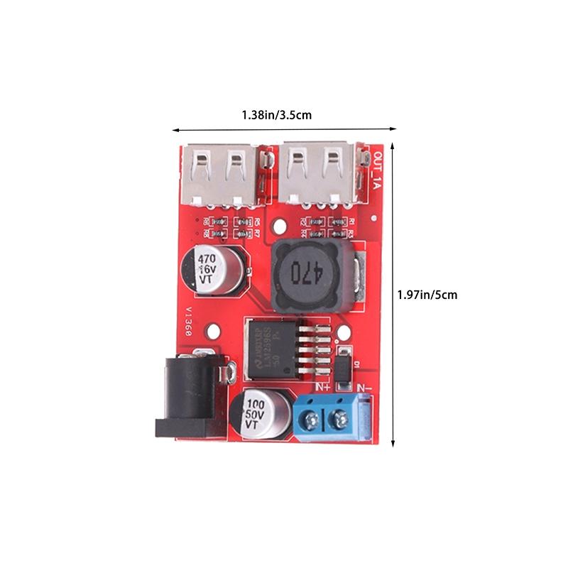 DC 9V 12V 24V 36V auf 5V 3A Dual USB Lade-DC-DC Abwärtswandler Autoladung Solar 3A Spannungsreguliertes Leistungsmodul