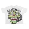 Summer Men's and Women's "Mixed Emotion" DJ Skull Print Oversized T-Shirt Streetwear Cotton Short Sleeve Tee