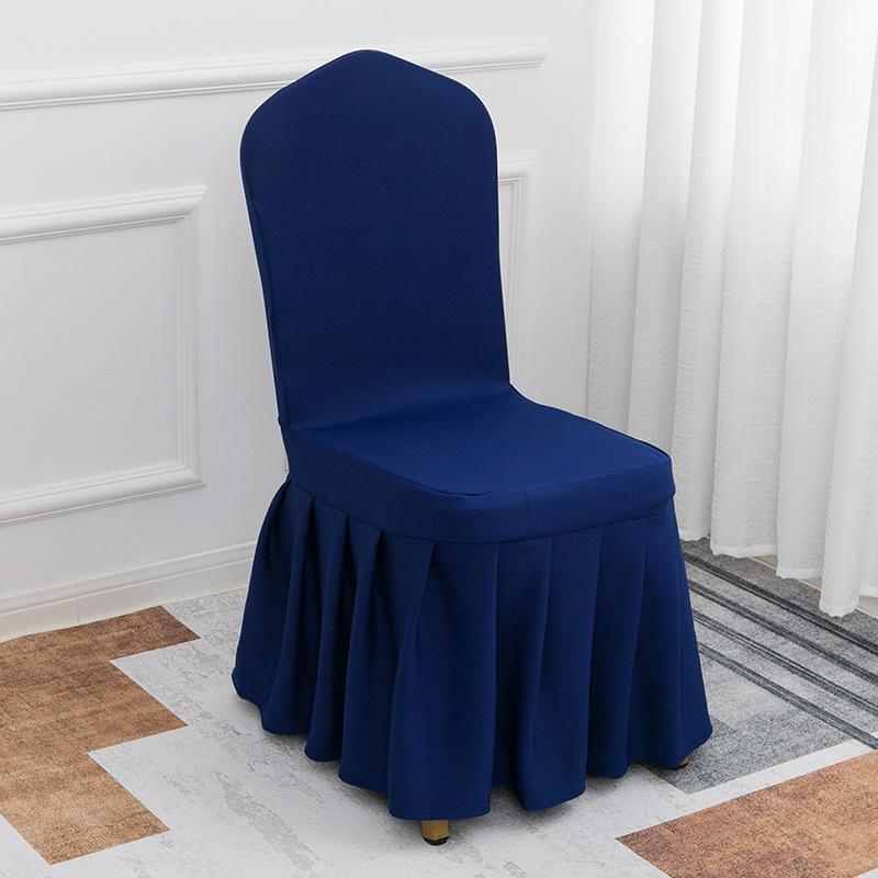 Solid Color Thick and Highly Elastic Stretch Chair Cover Wedding Pleated Skirt Style Chair Covers Suitable for Hotel Party and Banquet Decoration