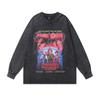 High Street Printed Sweater Ins American Retro Trendy Brand Washed Old Oversize Cotton Long Sleeve T-Shirt Men