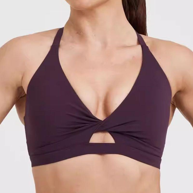 

Fashion Sports Intimates Women s Bubble Wrap High-Strength Yoga Clothes Fancy Bra Fitness Push-up Push-up Beauty Back Elastic S MY351 dark purple (Tops)
