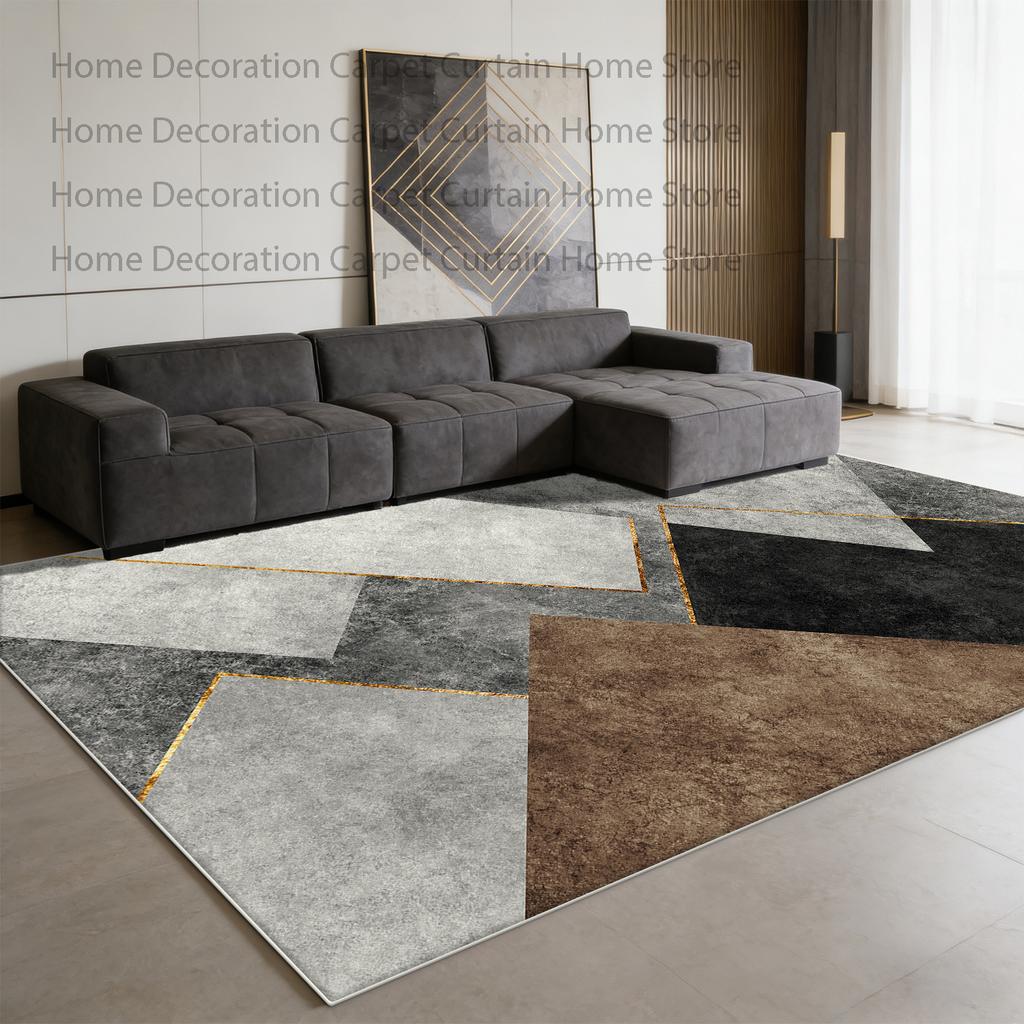 Simple Geometric Carpet Light Luxury Living Room Decor Modern Lounge Study Rugs Washable Antiskid Bedside Floor Mats Large Size