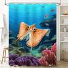 Underwater World Fish Shower Curtain Bright Colors Coral Design for Bathroom Decorations Waterproof Fabric Size180 x 245cm