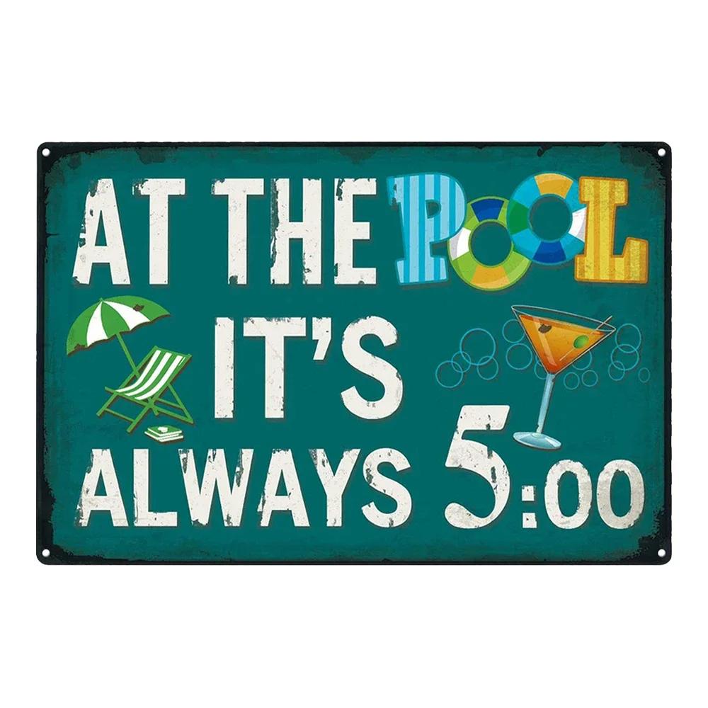 Pool Rules Sign for Outdoor, Backyard Metal Swimming Pool Sign, No Diving No Running No Peeing No Lifeguard On Duty Sign