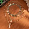 Ingemark 4Pcs/Set Boho Cowboy Hat Boot Pendant Choker Necklace for Women New Trend Goth Blue Beads Clavicle Chain Neck Jewelry