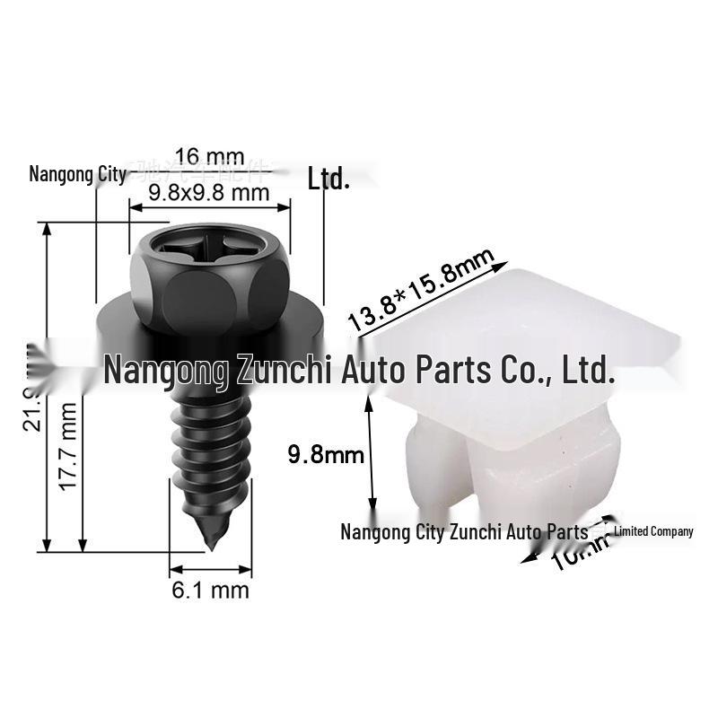 M6 Car Body Clip Nut & Bolt Kit for Bumper & Fender Fastening
