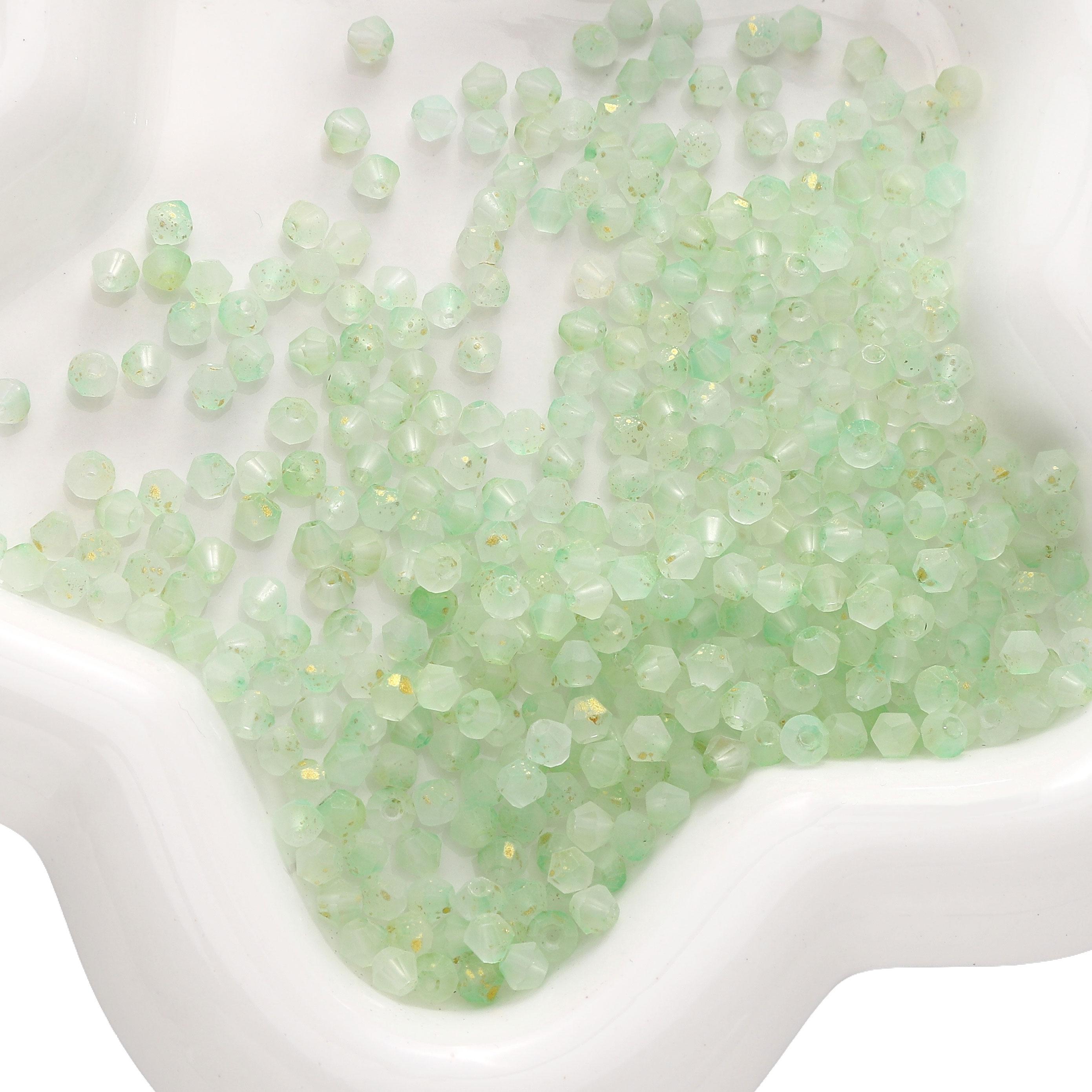 

140 шт. двухконечные граненые стеклянные бусины, глазурь, посыпка, бисер для самостоятельного изготовления браслетов, ожерелий и ювелирных изделий зелёный