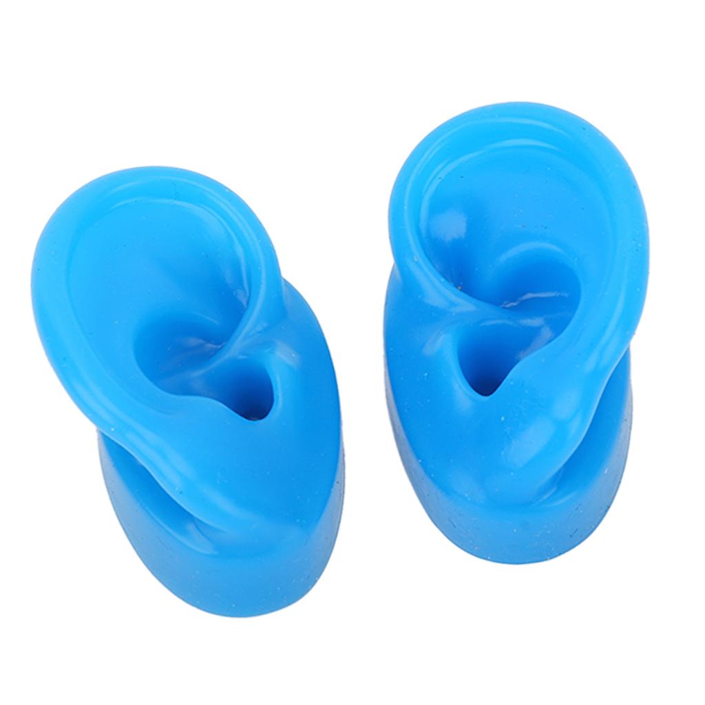 Coppia Modello Auricolare in Silicone Morbido Display Auricolari Stampo Strumento per Pratica Piercing Oggetti di Scena per Dimostrazione Insegnamento Esposizione Gioielli